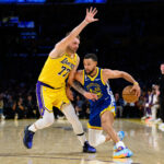 Luka Doncic and Stephen Curry Lakers vs. Warriors