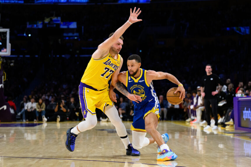 Luka Doncic and Stephen Curry Lakers vs. Warriors