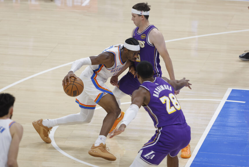 Shai Gilgeous-Alexander, Austin Reaves, and Rui Hachimura Lakers vs. Thunder
