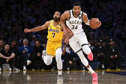 Giannis Antetokounmpo and Milwaukee Bucks vs. Gabe Vincent and Los Angeles Lakers