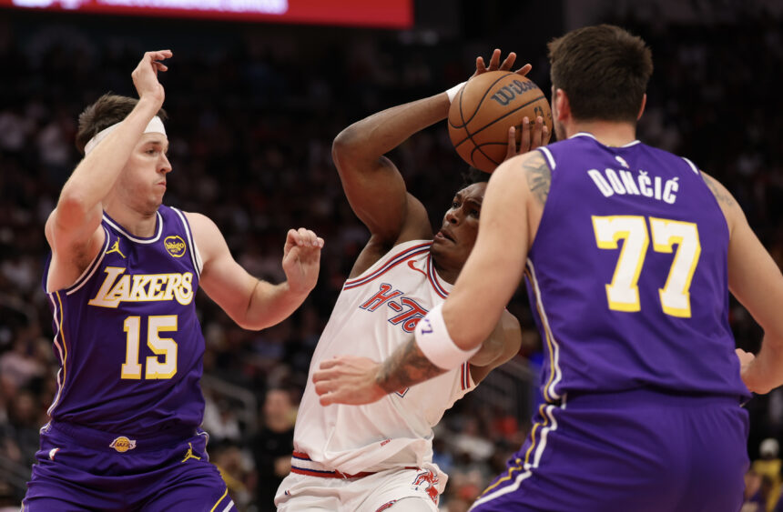 Luka Doncic and Austin Reaves Los Angeles Lakers vs. Houston Rockets