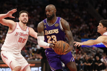 LeBron James and Alperen Sengun Los Angeles Lakers vs. Houston Rockets