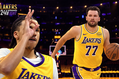 Cameron Carr and Luka Doncic Los Angeles Lakers