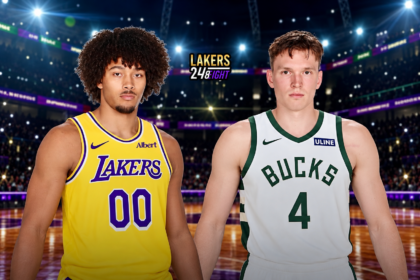 Jericho Sims and Dalton Knecht Los Angeles Lakers Milwaukee Bucks